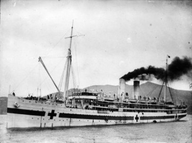 Hospital ship Maheno. Dickie, John, 1869-1942 :Collection of postcards, prints and negatives. Ref: 1/1-002212-G. Alexander Turnbull Library, Wellington, New Zealand. http://natlib.govt.nz/records/23193984
