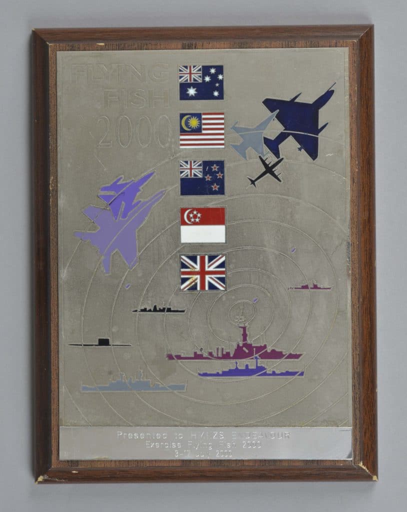 Plaque, Flying Fish 2000 Presented to HMNZS Endeavour