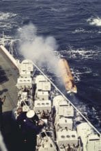 HMNZS Taranaki torpedo launching