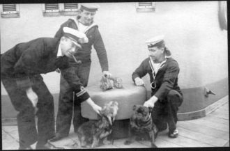Lt Boyle with HMS New Zealand Pets