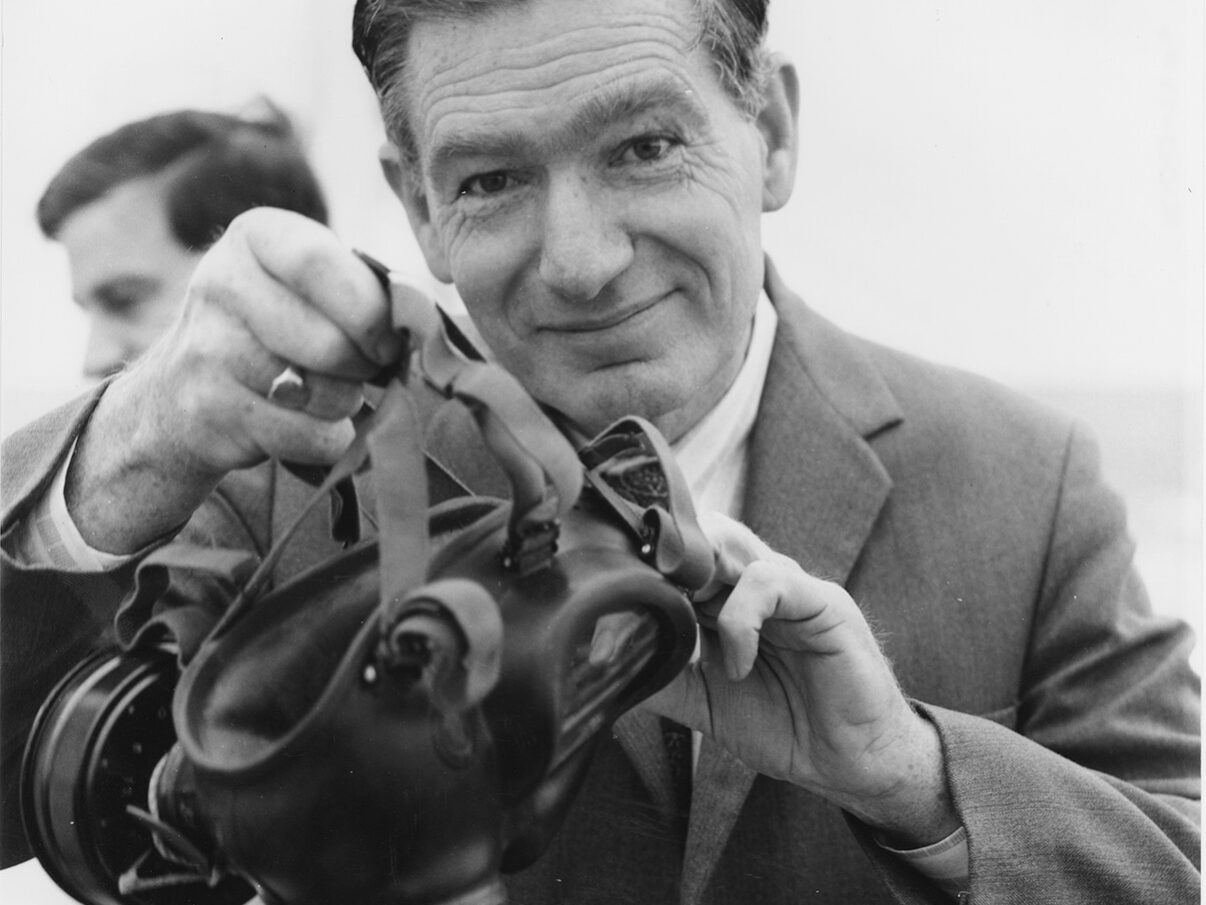 Fraser Colman with gas mask