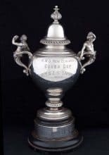Cohen Cup presented to HMS New Zealand by Mr Cohen 1917. Awarded for minature rifle shooting