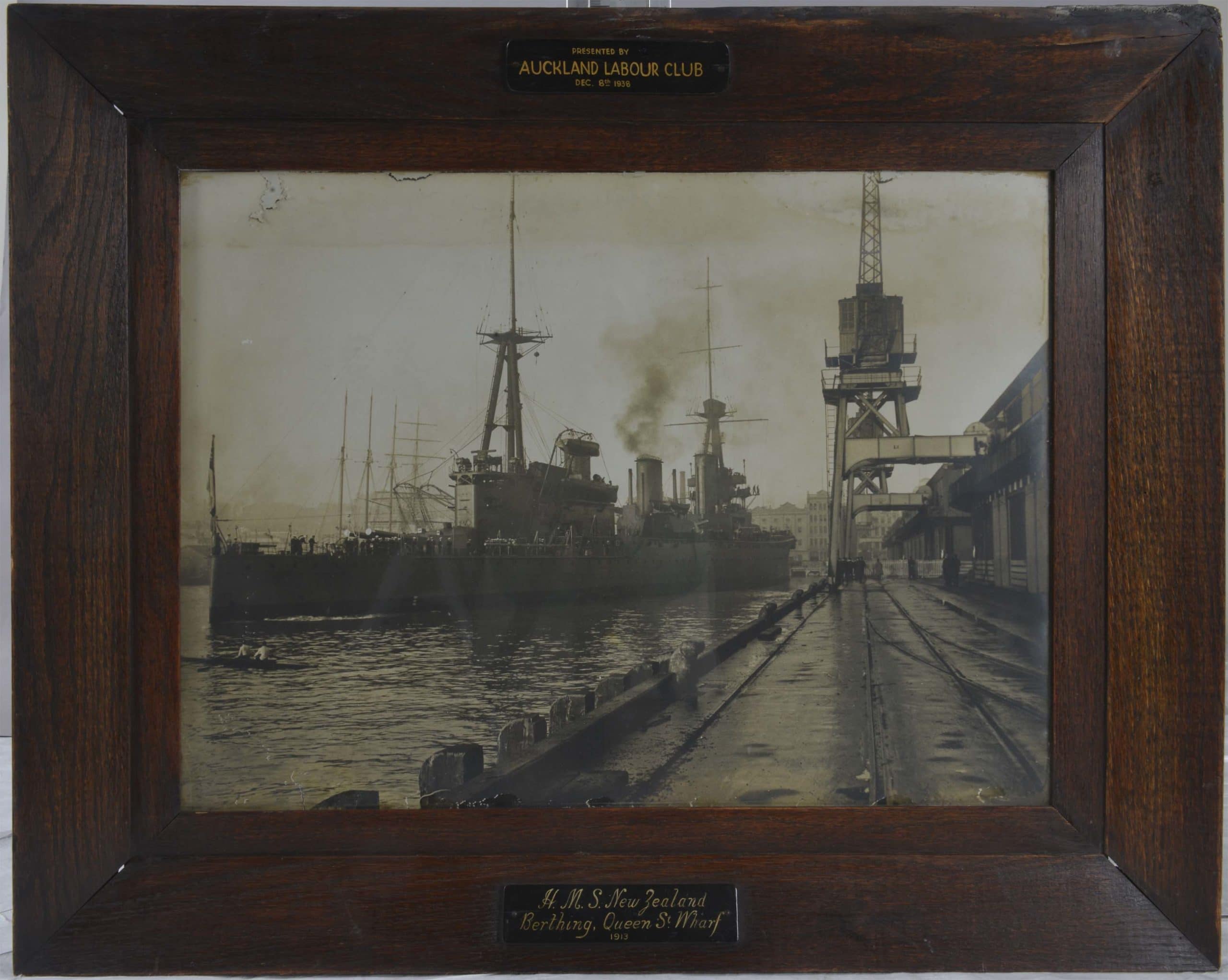 Reproduction of photograph of HMS New Zealand, Auckland 1913