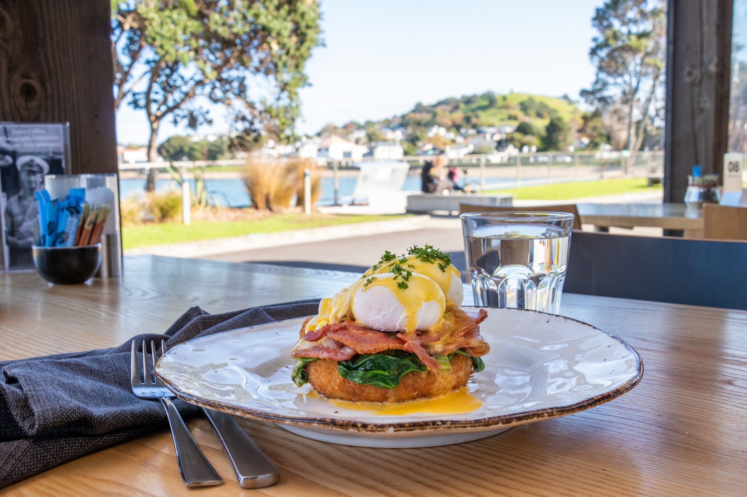 Eggs Benedict at Torpedo Bay Cafe