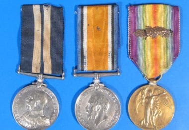 Medals incl DSM awarded to CMM E.F CHIVERS for second raid on Ostend 9 May 1918