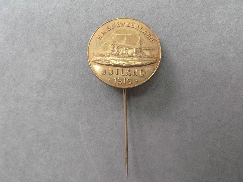 Brass stick pin to commemorate HMS New Zealand at the Battle of Jutland