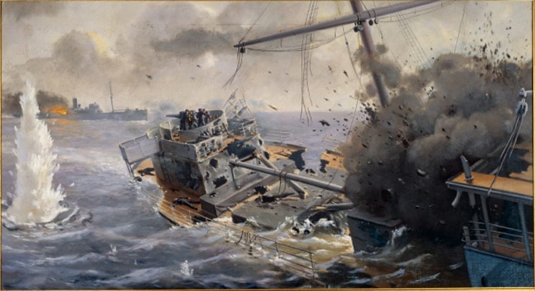 The sinking of SS Otaki by SMS Mowe