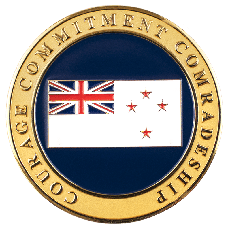 White Naval Ensign Challenge Coin - Front