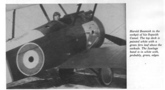 Harold Beamish in the cockpit of his Sopwith Camel.